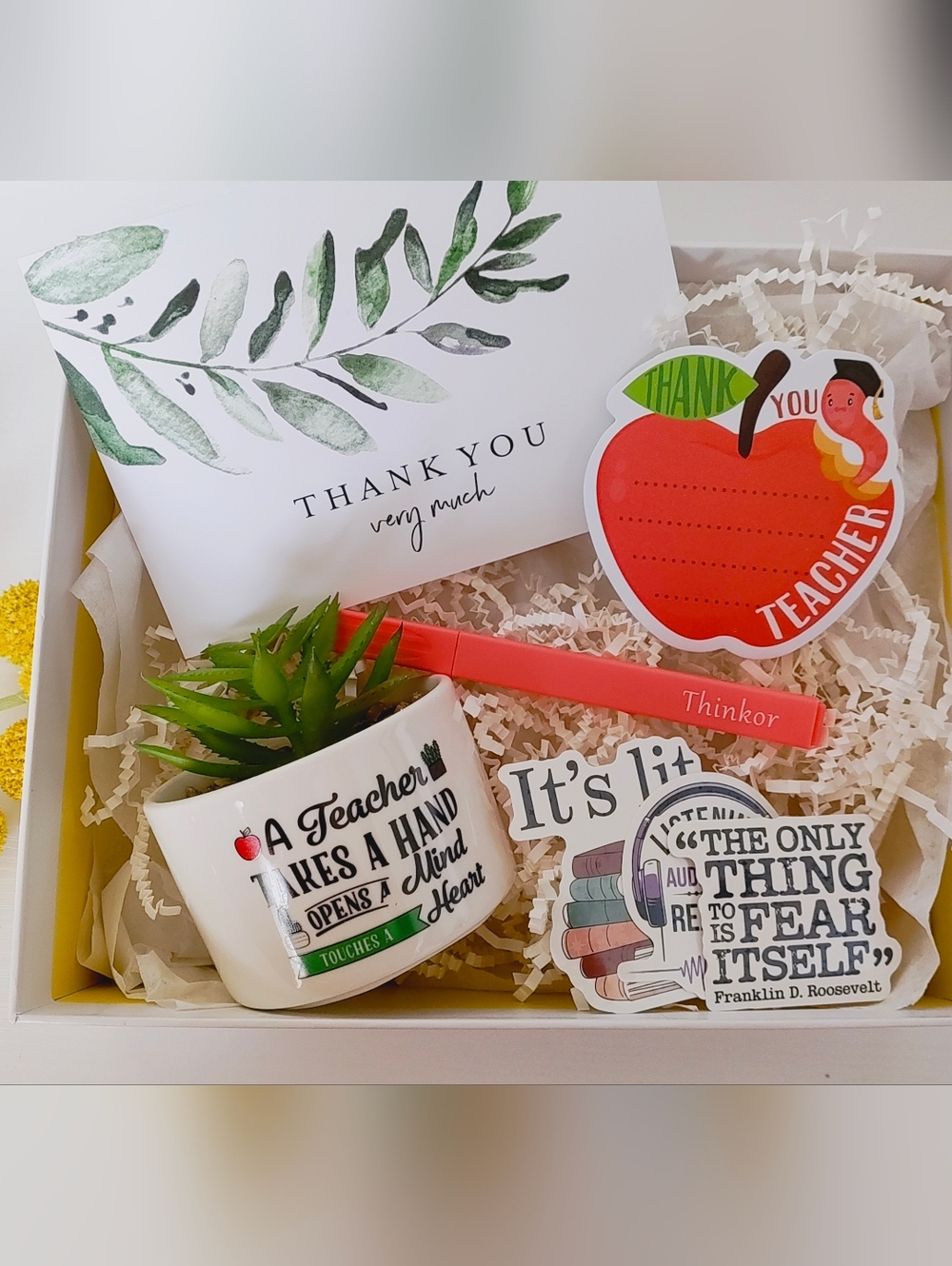 Teacher Appreciation Succulent Cactus Gift Box Set.